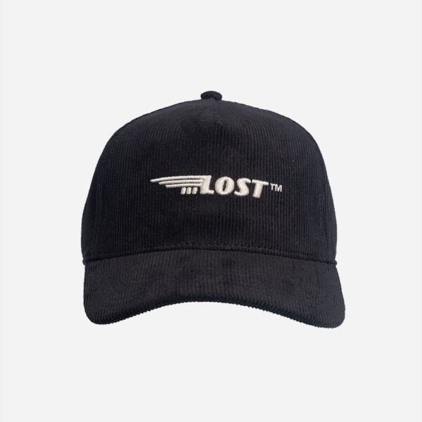 Corduroy cap featuring "Lost" design