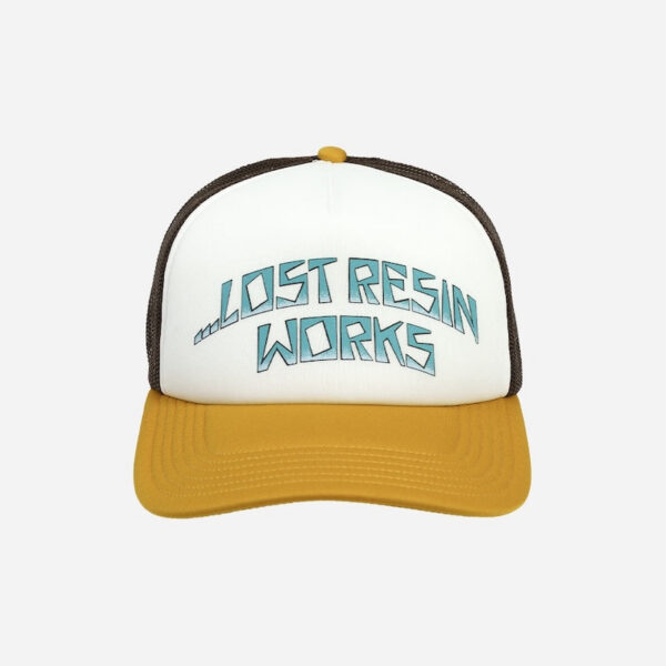 Trucker hat with unique text design