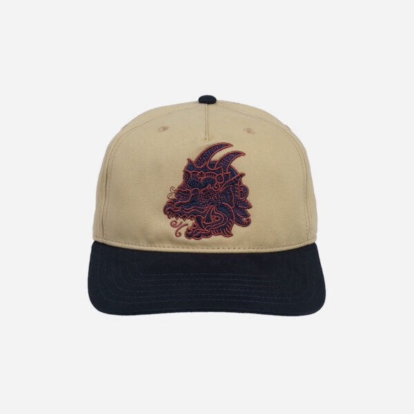Stylish cap with detailed dragon embroidery