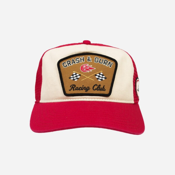 Vintage-style cap with racing motif