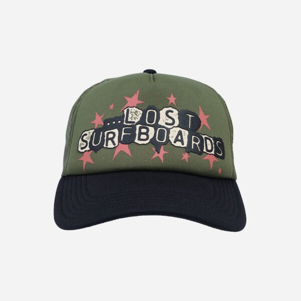 Olive and black hat with stars