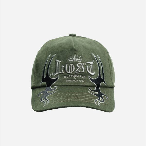Stylish green cap featuring antlers