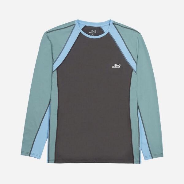 Blue and gray sports top