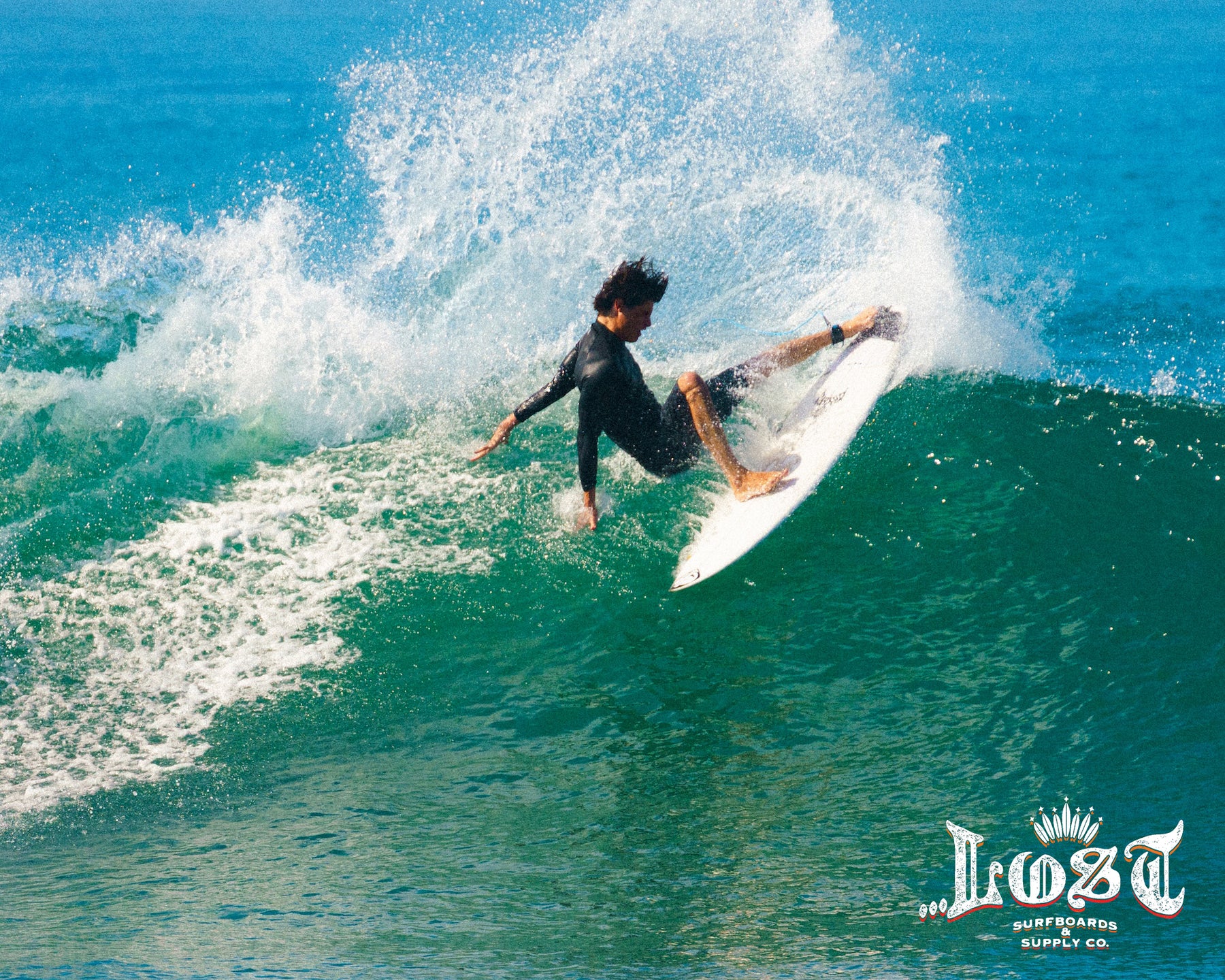 Surfer riding a wave