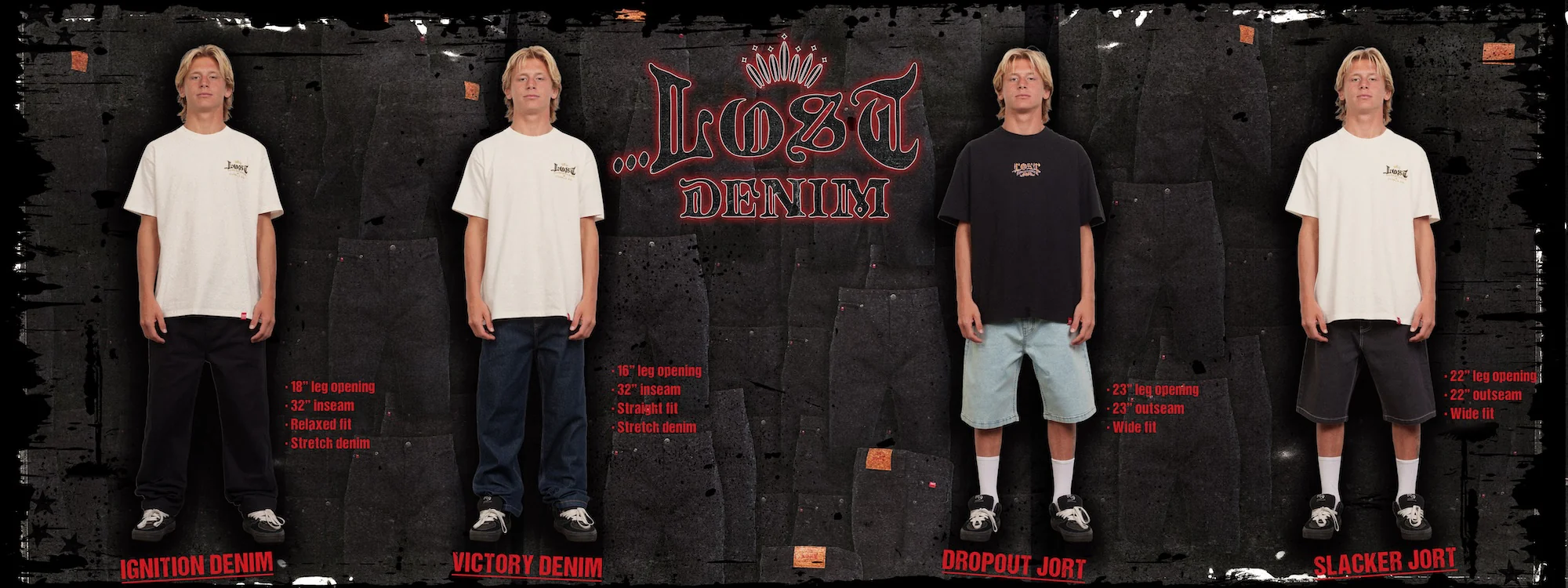 Men wearing different denim styles