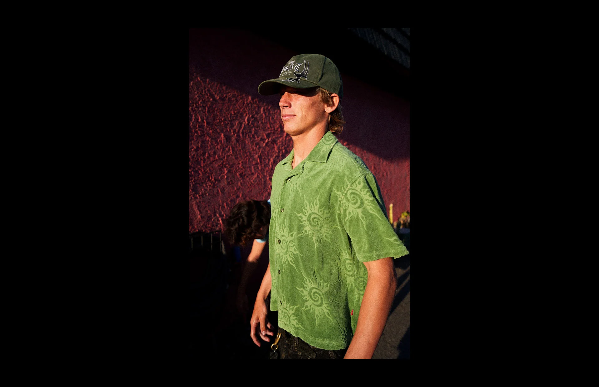 Casual summer outfit with green shirt